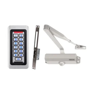 Full Kit for Access Control with Door Pusher and Electric Lock – S600EM-W, Meroni DC130, ICSA electric lock and power supply