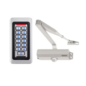 S600EM-W Waterproof Access Control device with Tuya App, EM/MF card, digital keypad and meroni door closer silver