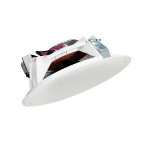 Fonestar GAT-801 10W 100V ceiling speaker with 8-inch double cone driver and white ABS housing front side view