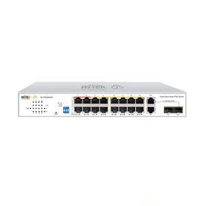 Wi-Tek WI-PCES218GF 16-port PoE switch with 250W power budget, Gigabit uplink ports and Wi-Tek Cloud management front view