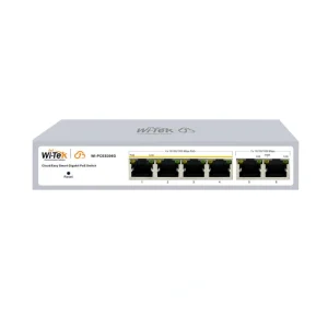 Wi-Tek WI-PCES306G V2 6-port Gigabit PoE switch with 60W PoE budget, Smart Roaming and Wi-Tek Cloud management front view