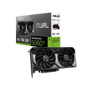 ASUS DUAL RTX5060TI 16GB NVIDIA GeForce graphics card with GDDR7 memory and PCIe 5.0 interface