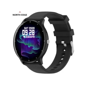 North Edge Healthcare Watch NL02C Pro Black with Blood Pressure Heart Rate Sleep Monitor front view