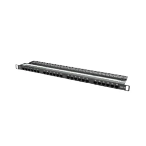 Patch Panel 24-Port Lanberg Cat5e Rack Mount 0.5U Black RJ45 IDC/LSA
