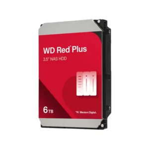 WD Red Plus 6TB 3.5-inch NAS internal hard drive for RAID systems with 256MB front view