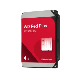 WD Red Plus 4TB 3.5-inch NAS internal hard drive for RAID systems with 256MB front view