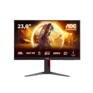 AOC 24G4HA 23.8 inch Full HD IPS gaming monitor with 200Hz refresh rate front view
