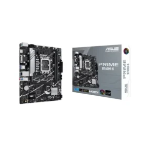 ASUS PRIME B760M-K micro-ATX motherboard with Intel B760 chipset and DDR5 support front side view and package
