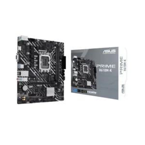 ASUS PRIME H610M-K micro-ATX motherboard with Intel H610 chipset and DDR5 support front side view and package