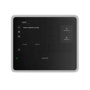 Ajax EN54 Fire Hub WH advanced wireless fire alarm central unit with touchscreen and EN54 certification front view