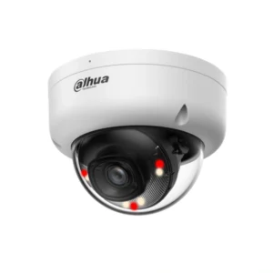 Dahua DH-IPC-HDBW1439E1-A-IL 4MP Smart Dual Light IP Camera installed outdoors front side view