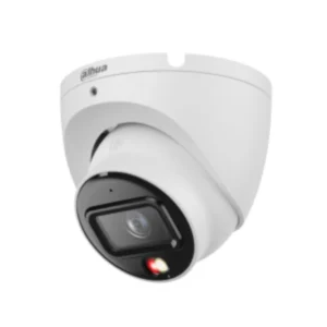 Dahua IPC-HDW1639T-A-IL 6MP Smart Dual Light security camera with IR and warm light front side view with light on