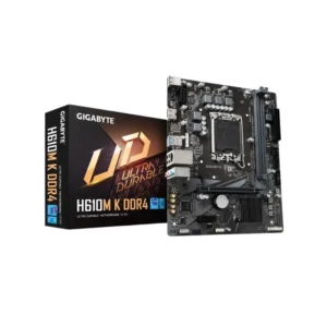 GIGABYTE H610M K DDR4 motherboard front side view and package
