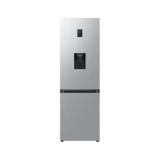 Samsung RB34C652ESA/EK 341L No Frost refrigerator with silver finish, LED lighting, and Wi-Fi connectivity front view