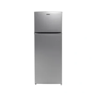 VIVAX HOME Fridge DD-207E S freestanding refrigerator with freezer silver color front view