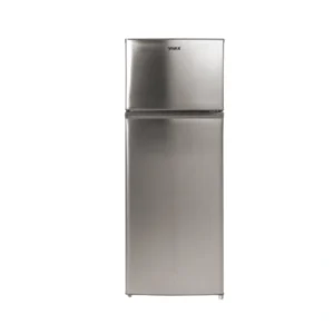 VIVAX HOME DD-207E X freestanding fridge freezer inox finish 204 liters front view