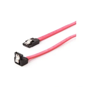 SATA III 50cm data cable with 90 degree connector and metal locking clips