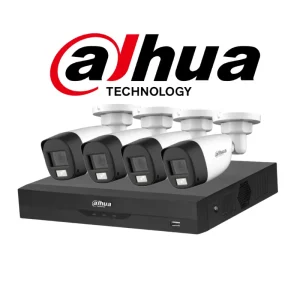 Dahua 5MP Smart Dual Light CCTV kit with 4 cameras, DVR, and 1TB HDD front side view