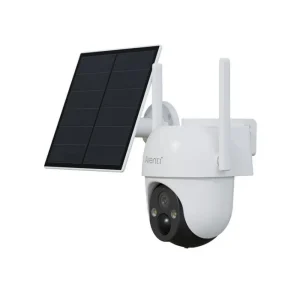 Laxihub GO2T+SP2 wire-free outdoor 2K 3MP security camera with solar panel and 360 degree pan tilt front side view