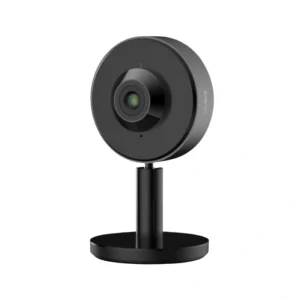 Laxihub INDOOR1-32 Indoor WiFi 2K Mini Security Camera 4MP Black with Night Vision and Two Way Audio front side view left
