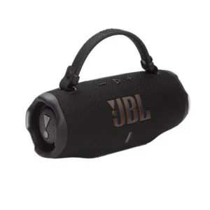 JBL Bluetooth Charge 6 Black portable speaker with AI Sound Boost and IP68 waterproof front side view