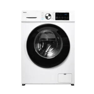 VIVAX HOME WFL-120812CI front load washing machine white color 8kg 1200 RPM with steam function front view