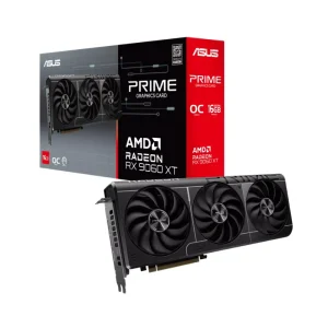 ASUS PRIME RX9060XT O16G 16GB GDDR6 graphics card front and package view