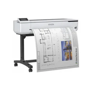 Epson SureColor SC-T5100 36 inch large format inkjet plotter printer with stand and touchscreen display front side view left