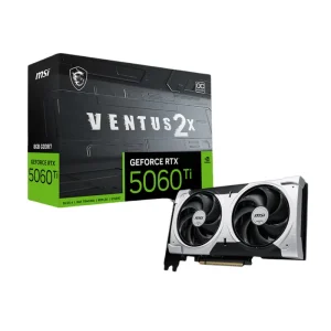 MSI RTX 5060Ti 8G VENTUS 2X OC PLUS 8GB GDDR7 graphics card front view and package