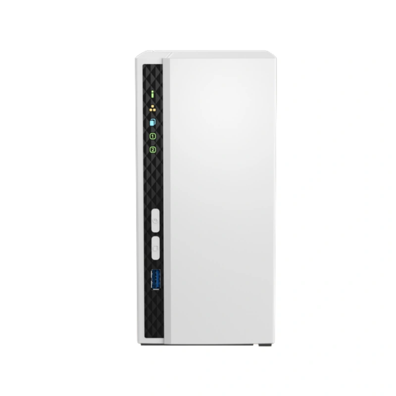 QNAP TS-233 2-bay NAS storage device with ARM Cortex-A55 processor and Gigabit Ethernet front view
