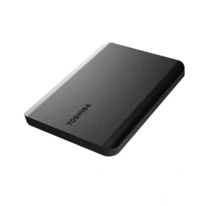 Toshiba Canvio Basics 4TB external portable hard drive USB 3.0 matte black HDTB540EK3CA front side view