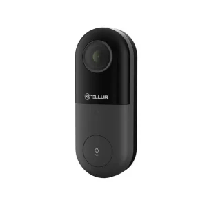 Tellur Smart WiFi Video DoorBell Full HD 1080p Black IP54 front view