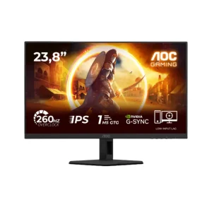 AOC 24G4ZRE 24 inch IPS gaming monitor 260Hz Full HD with HDMI and DisplayPort front view