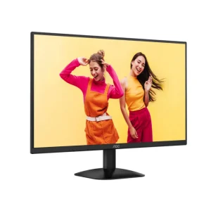 AOC Q27B35E 27 inch QHD IPS monitor 75Hz with HDMI and DisplayPort front side view
