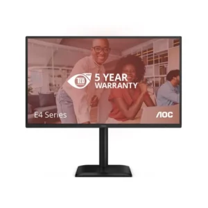 AOC Q27E4U 27 inch QHD IPS monitor with USB hub HDMI DisplayPort ergonomic stand front view