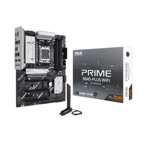 ASUS PRIME B840-PLUS WIFI AM5 Motherboard front side view and package