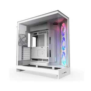 Ashen Extreme Gaming PC with Ryzen 7 9850X3D processor and RTX 5080 graphics card in NZXT H9 Flow case front side view