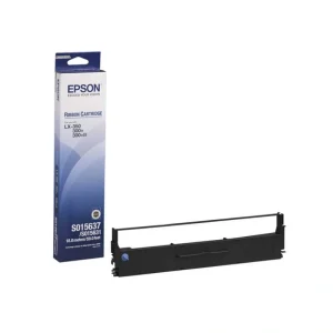 Epson S015637 black ribbon cartridge nylon printer ribbon for Epson LX and FX series 4 million characters capacity front view