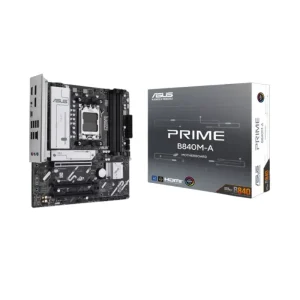 ASUS PRIME B840M-A-CSM AM5 DDR5 motherboard front view and package