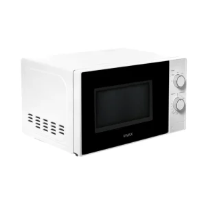 VIVAX MWO-2071W 20L microwave oven white 700W mechanical control compact design front side view left