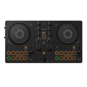 AlphaTheta Pioneer DDJ-FLX2 2-channel DJ controller with Bluetooth and USB-C connectivity front view