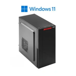 PC MSGW Basic R5 A114 desktop computer with AMD Ryzen 5 4600GE processor, 16GB RAM and 512GB SSD storage front side view