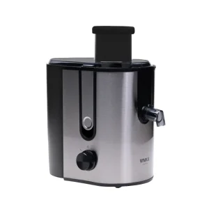 VIVAX HOME AJ-400 inox juicer with 400W power and 1.2L pulp container front side view right