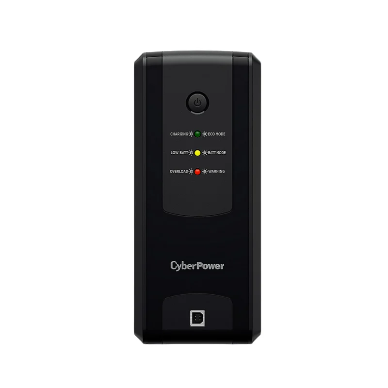 CyberPower UT1050EG 1050VA 630W line-interactive UPS tower with Schuko outlets and LED indicators front view