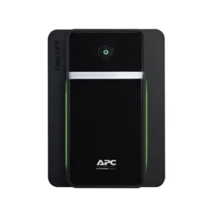 APC BVX1200LI-GR 1200VA tower UPS black with Schuko sockets and LED status display front view