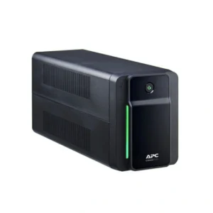 UPS APC BVX900LI-GR 900VA 480W line interactive UPS with Schuko outlets black desktop unit front side view