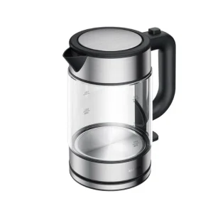 XIAOMI Electric Glass Kettle EU BHR7423EU 1.7L glass kettle with LED display and removable filter front side view