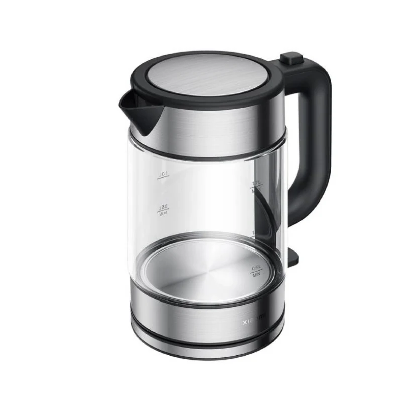 XIAOMI Electric Glass Kettle EU BHR7423EU 1.7L glass kettle with LED display and removable filter front side view