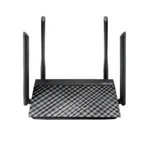 ASUS RT-AC1200 V2 AC1200 dual-band Wi-Fi 5 router with four external MIMO antennas front view