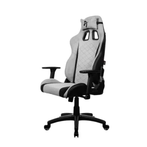 Arozzi Avanti SoftFabric Light Grey ergonomic gaming chair with 165 degree reclining backrest front side view